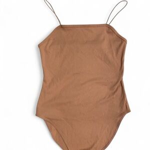 Brown Spaghetti Strap Bodysuit